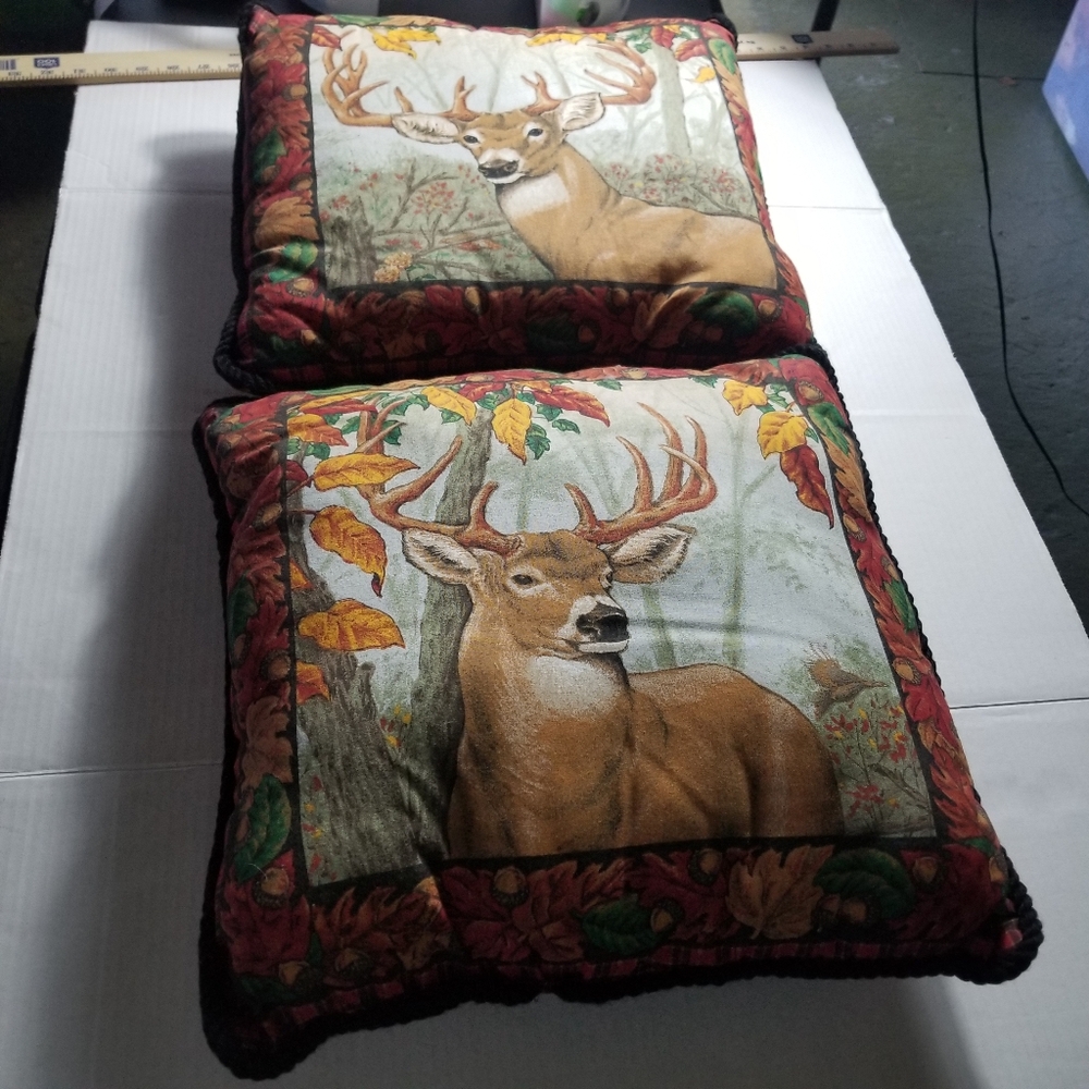 NEW HOMEMADE DEER PILLOWS SET OF 2